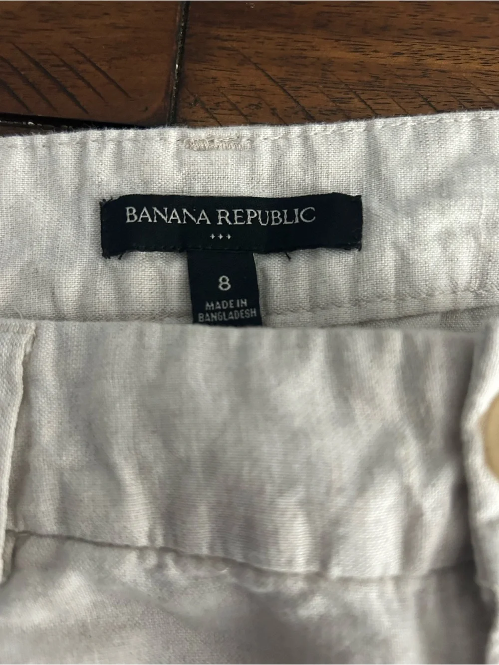 Banana Republic Linen-Blend Chinos in Light Cream